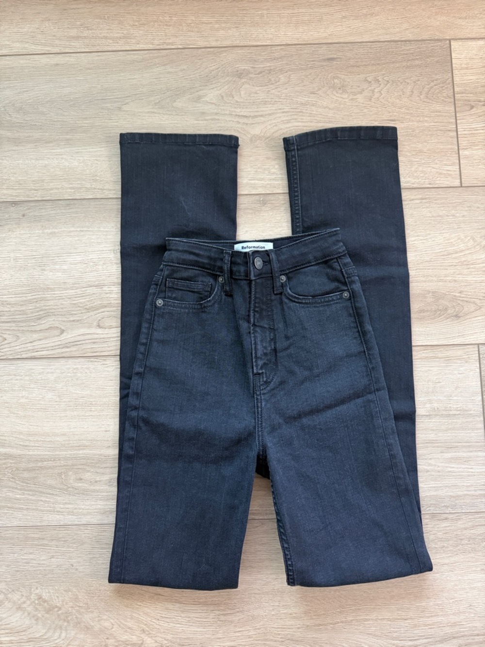 Reformation Black High-Rise Wynn Jeans